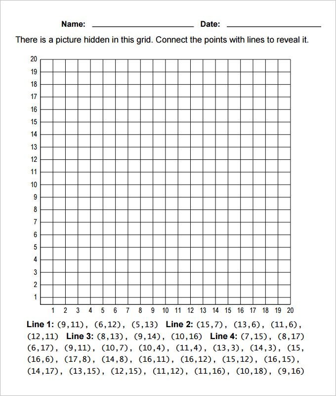 Coordinate Plane Art Worksheets