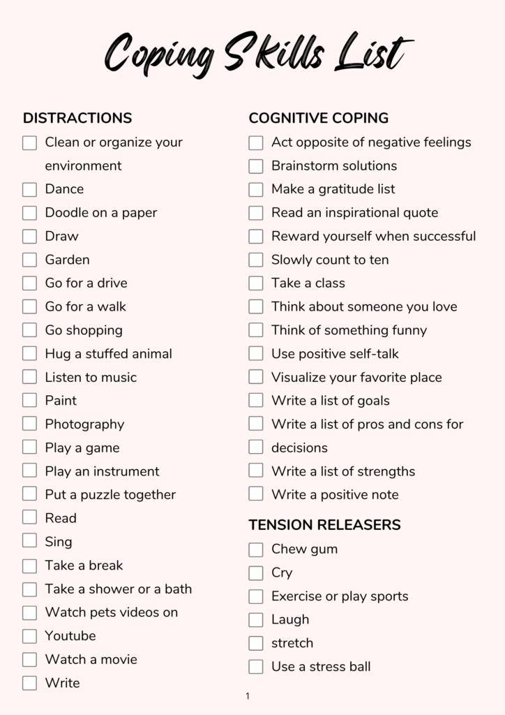 7 Coping Skills Worksheets for Youth to Manage Emotions