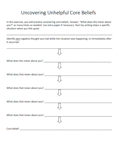 Core Beliefs Worksheet: Discover Your Hidden Thoughts