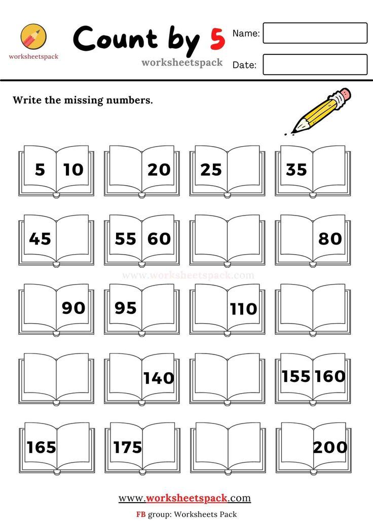 Count by 5s Worksheet for Kids