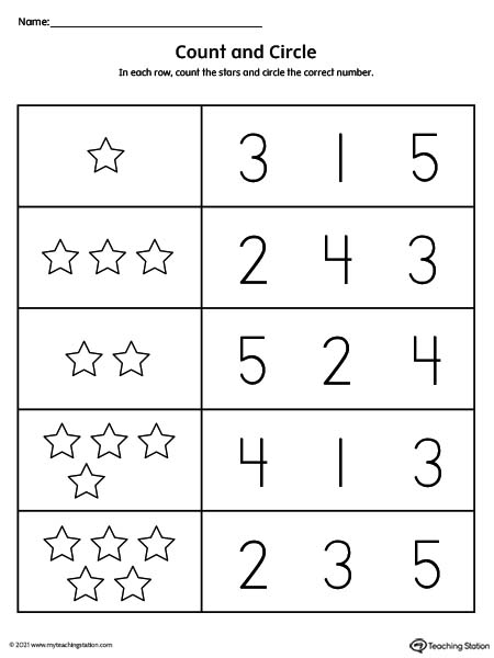 Count Numbers Worksheet