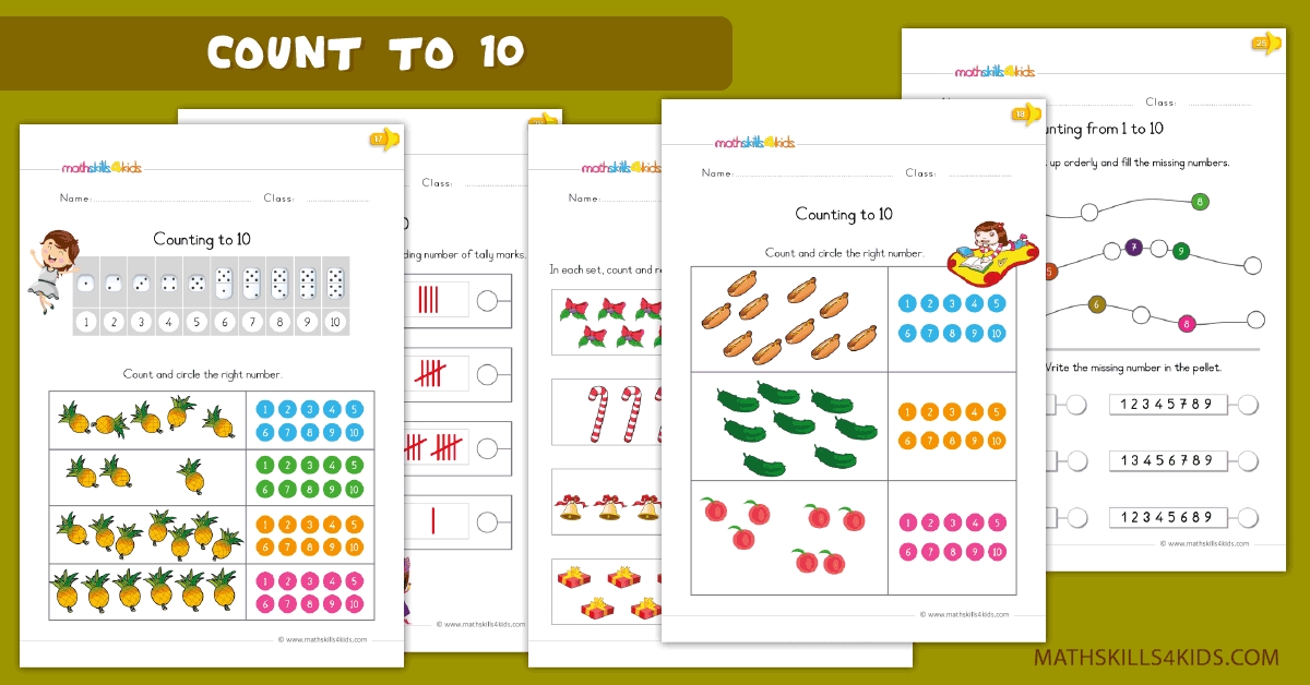 Counting 1-10 Worksheets for Preschoolers