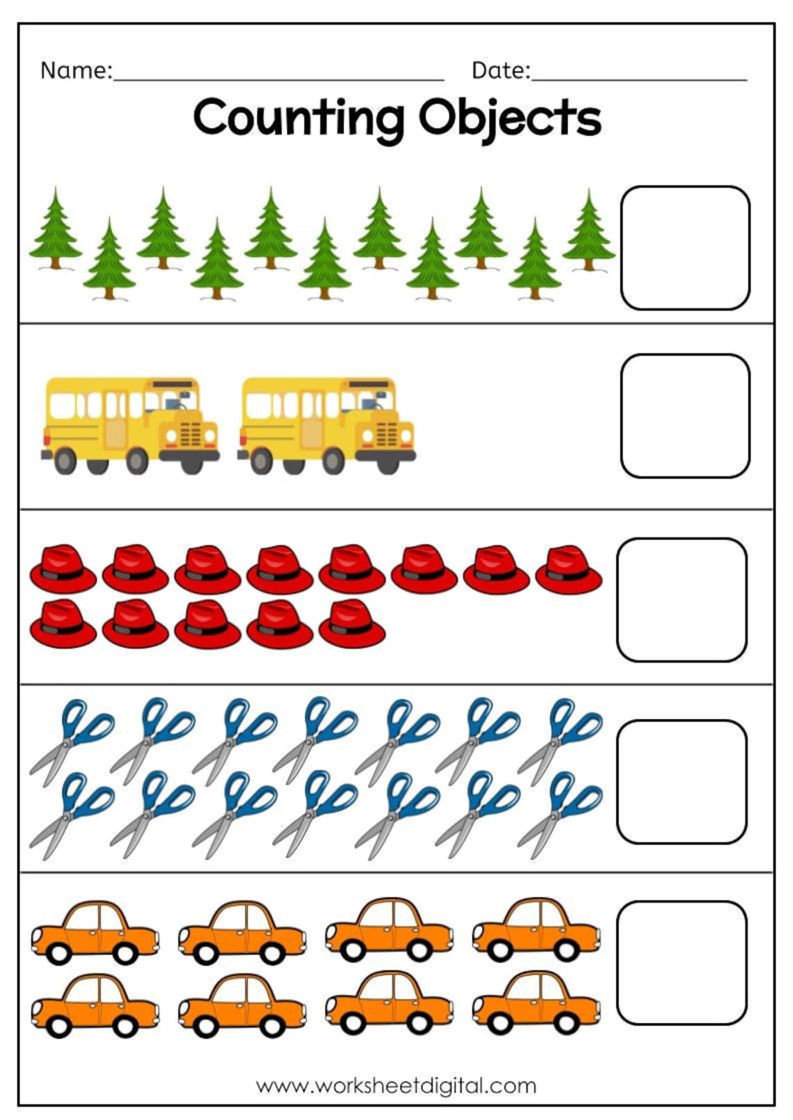 Counting 1-20 Worksheets for Kids to Practice Number Skills