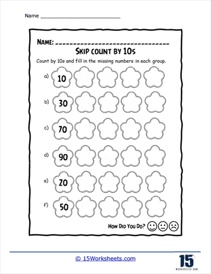 Counting By 10S Worksheet Pdf