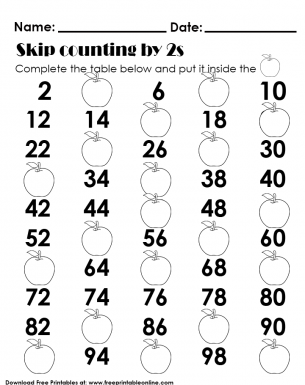 Counting By 2S Worksheet Kindergarten