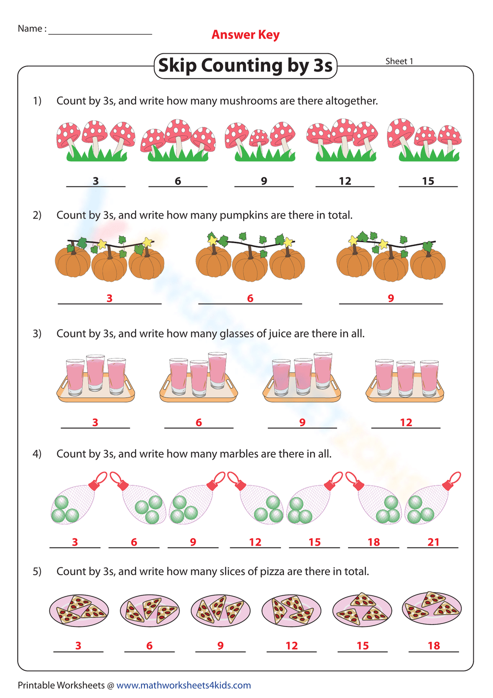 Counting In 3S To 100