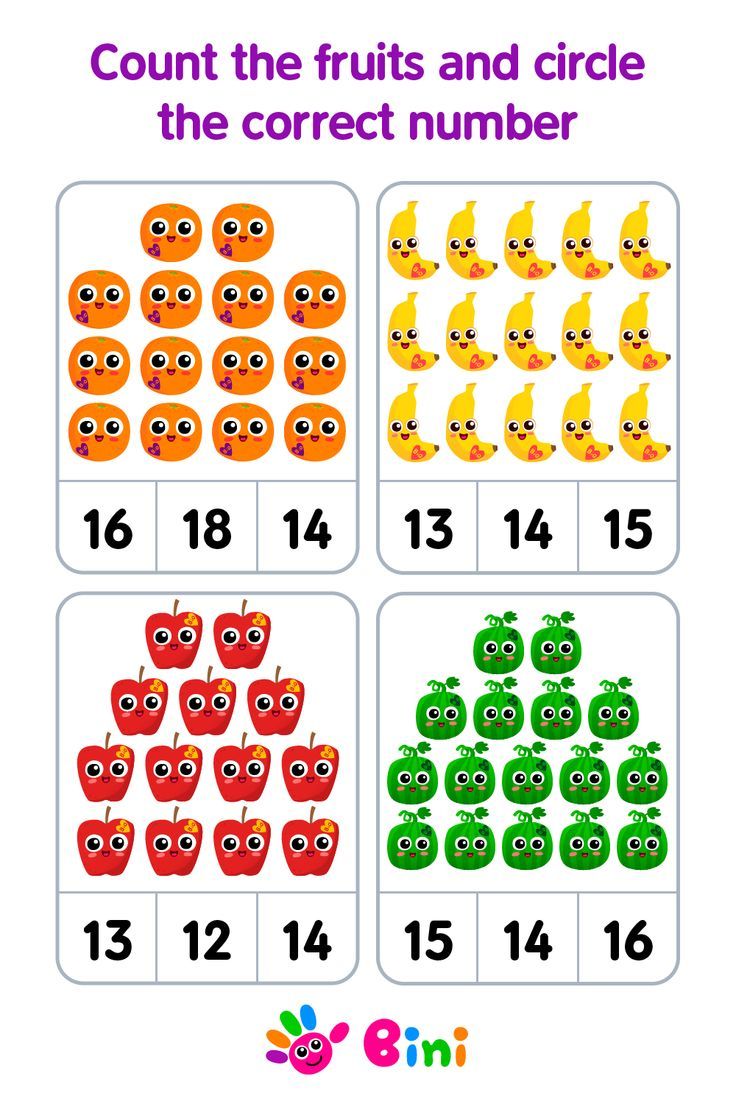 Counting Objects 1 20 Worksheets For Kindergarten Count The Fruits And Circle The Correct