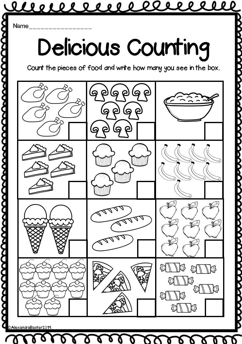 Counting Objects 1-10 Worksheets for Preschool Kids