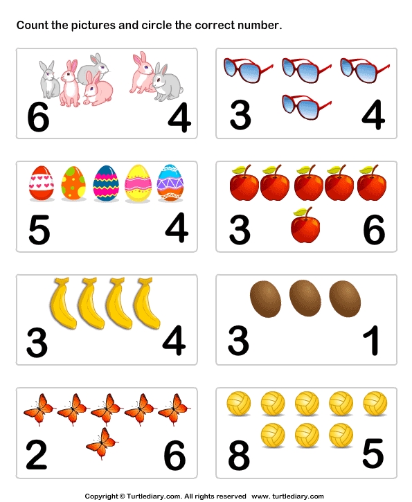 Counting Objects Worksheets for Preschoolers and Kindergarteners