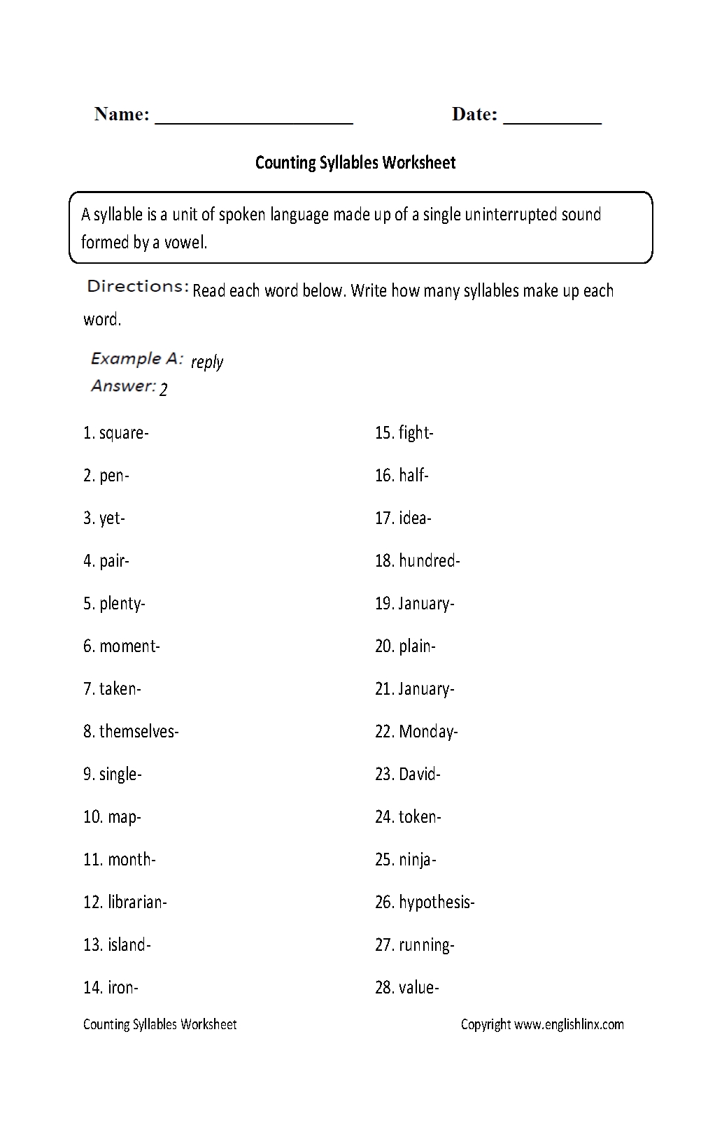 Counting Syllables Made Easy with Fun Worksheets