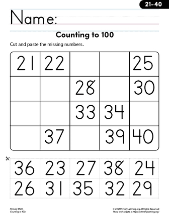 Count to 100 Worksheet for Kids and Preschoolers Fun