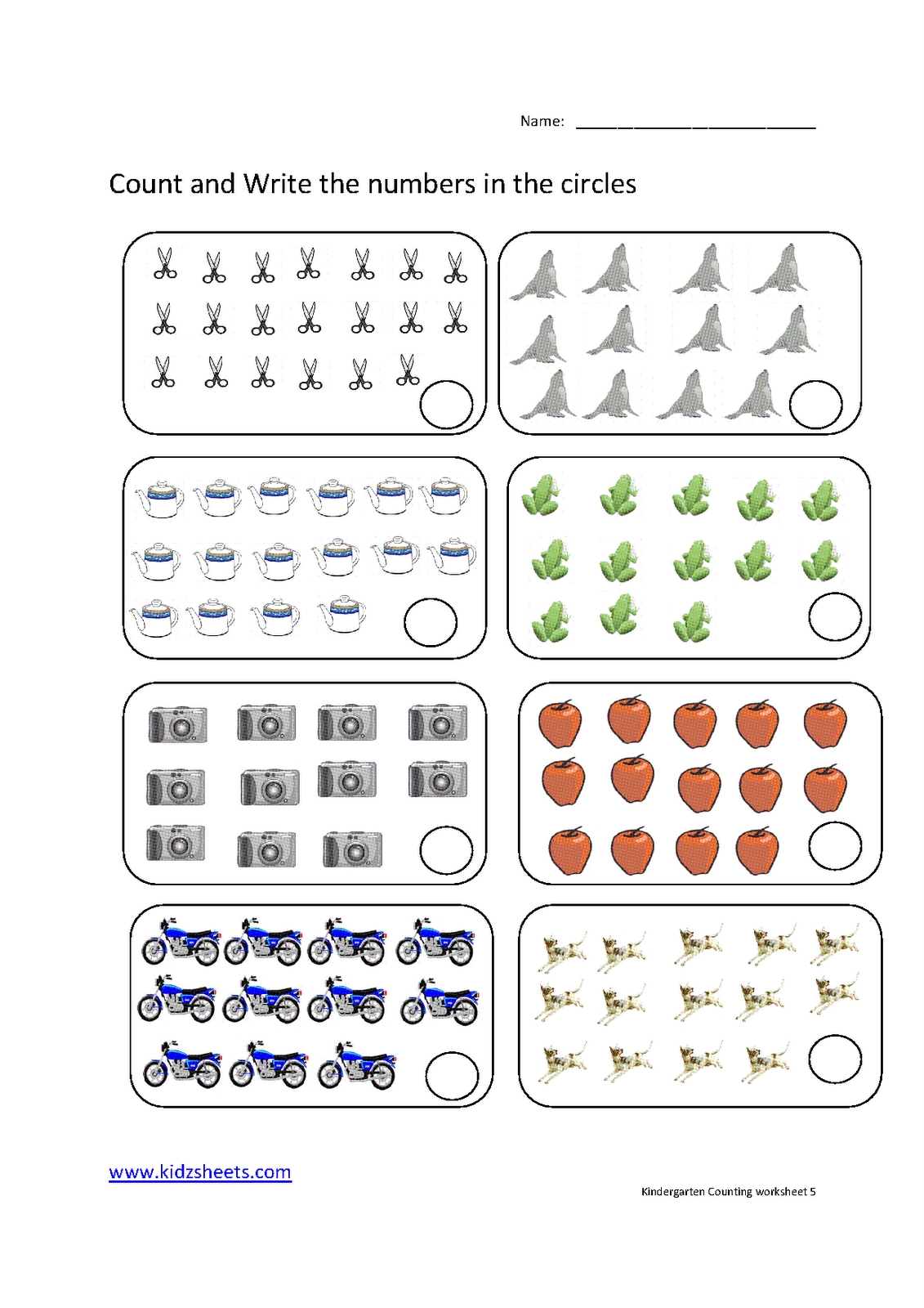 Counting Worksheet For Preschool