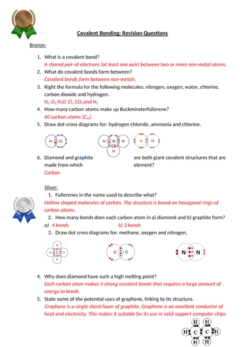 Covalent Bonding Worksheet Answers for Chemistry Students