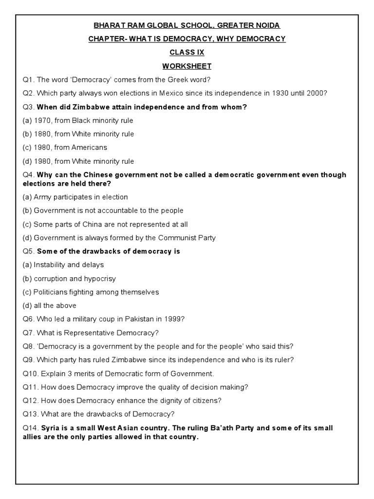 Cradle of Democracy Worksheet: Exploring Ancient Athens