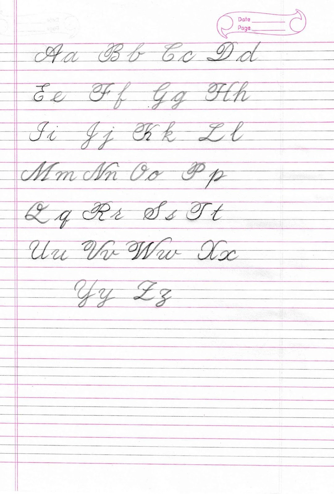 Cursive Alphabet Worksheets