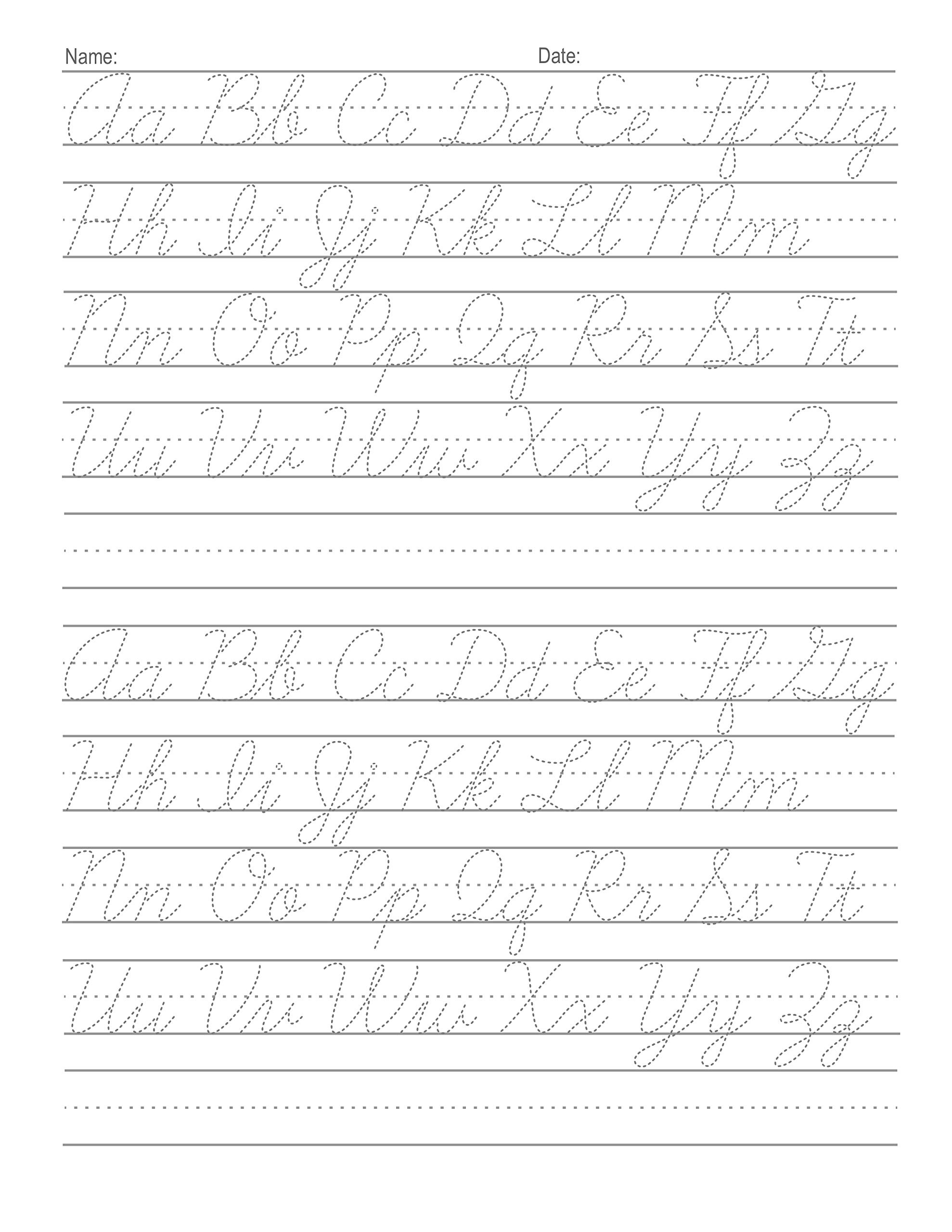 Cursive Handwriting Worksheets Alphabet Handwriting Worksheets