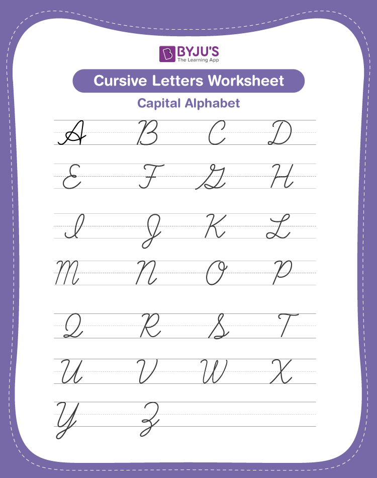 Cursive Letter A Worksheet