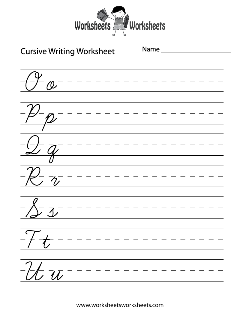 Cursive Writing a to Z Worksheets for Kids