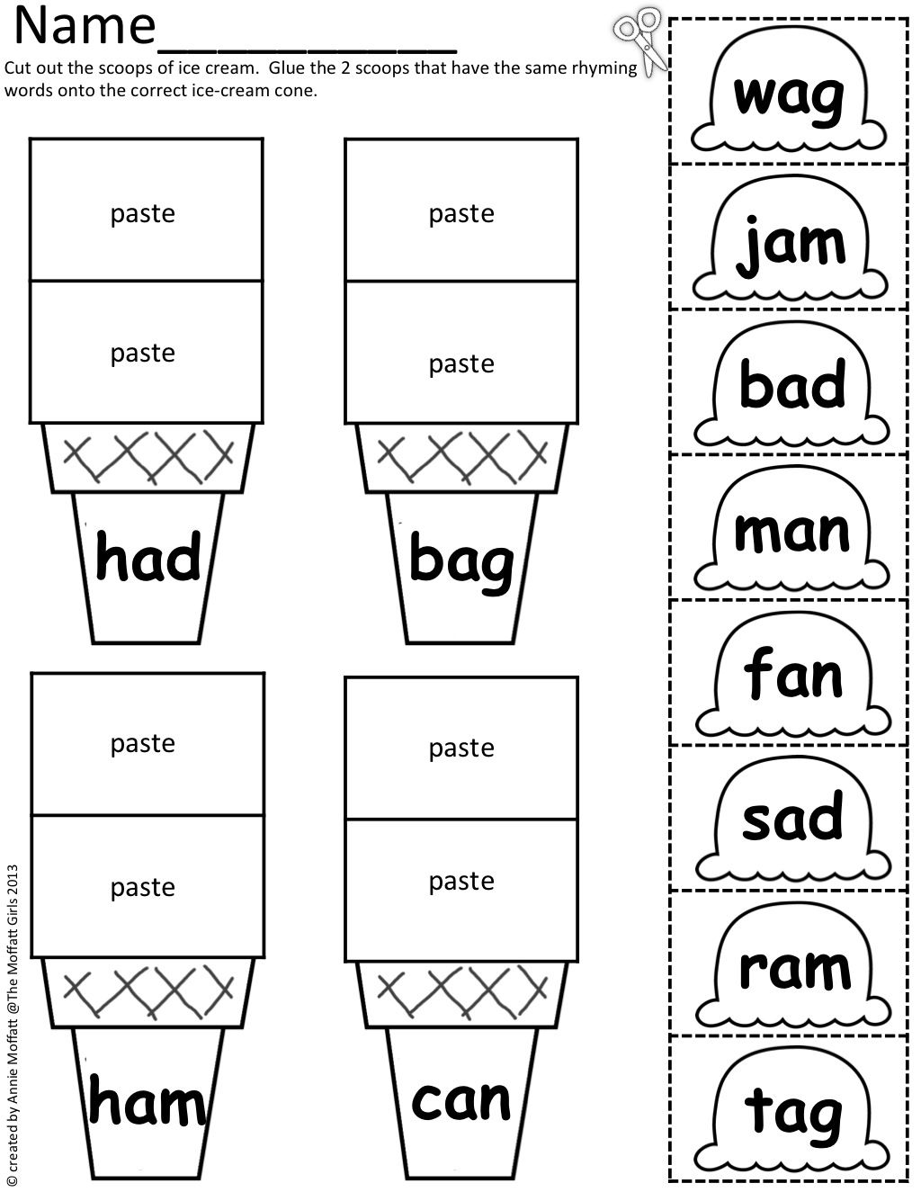 Cut And Paste Cvc Worksheets Free Thekidsworksheet