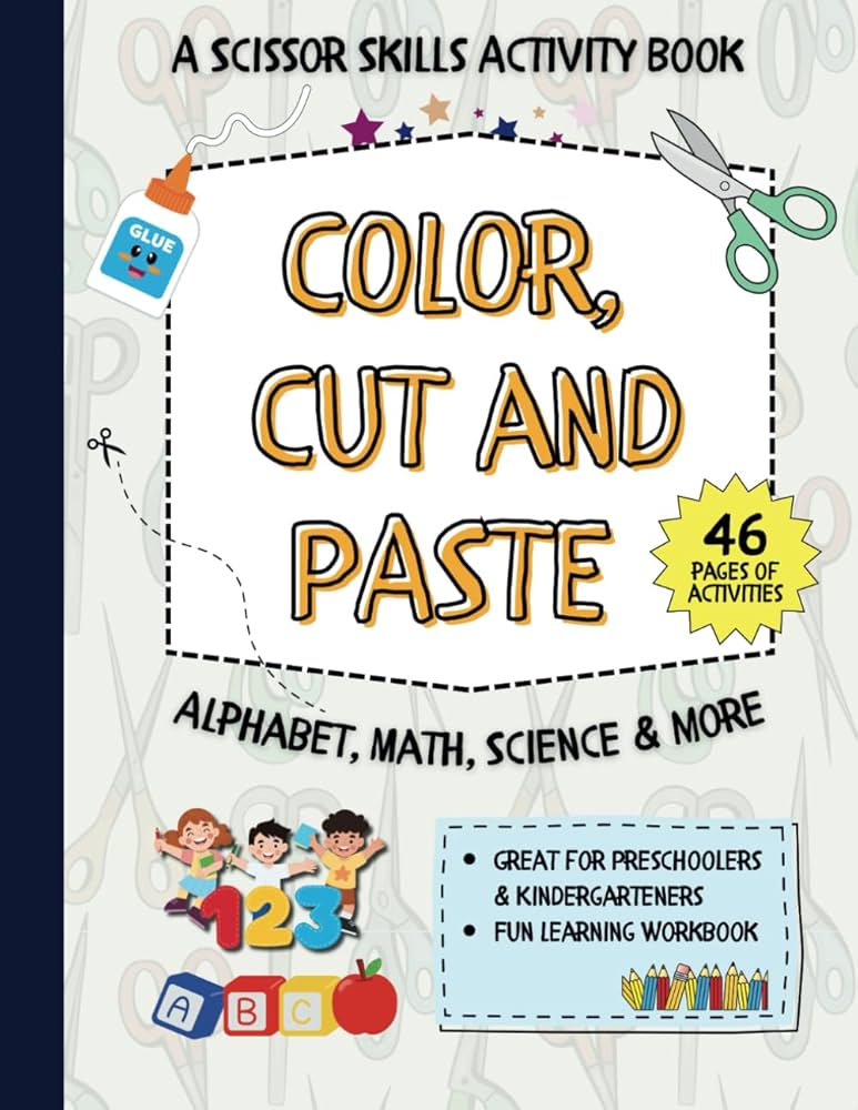 Cut and Paste Shapes Worksheets for Kids Fun Learning