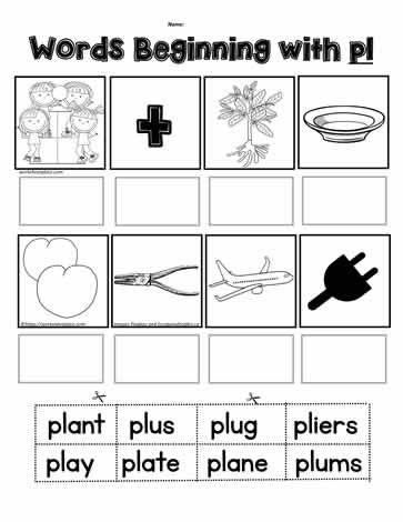 Cut N Paste Sl Blends Worksheets