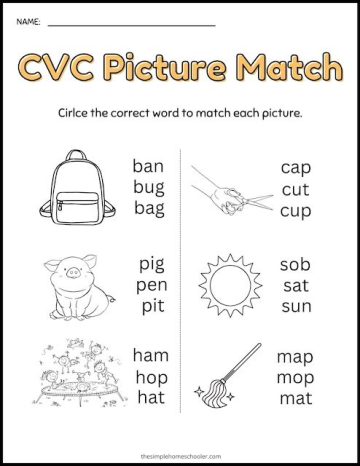 5 Fun CVC Worksheets for Kindergarten