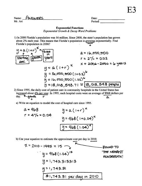 Decay Practice Worksheet