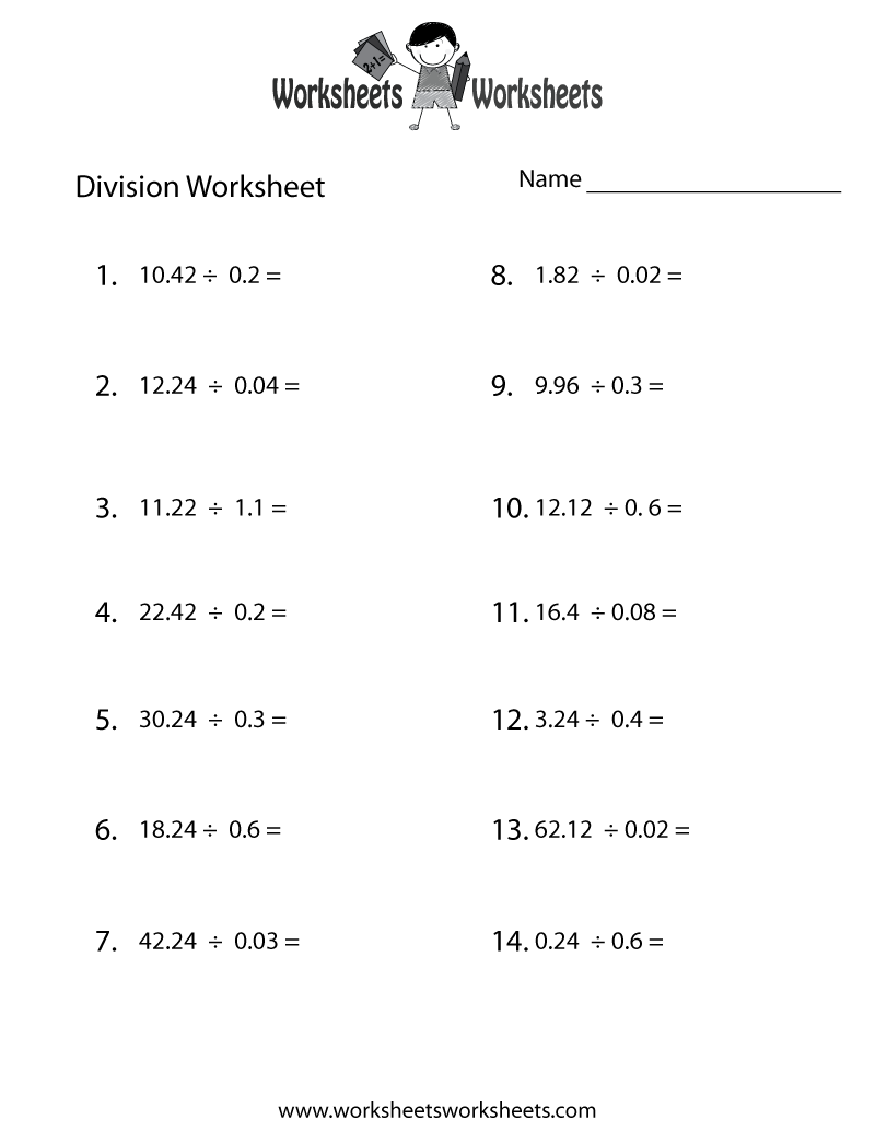 5 Essential Decimal Division Worksheets for Kids