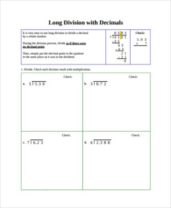 5 Ways to Master Decimal Long Division Worksheets