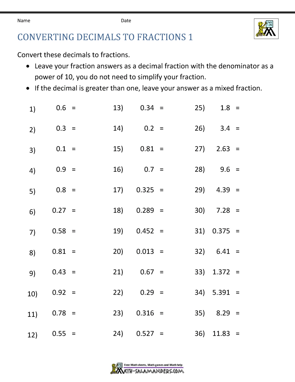 Decimal to Fraction Conversion Made Easy