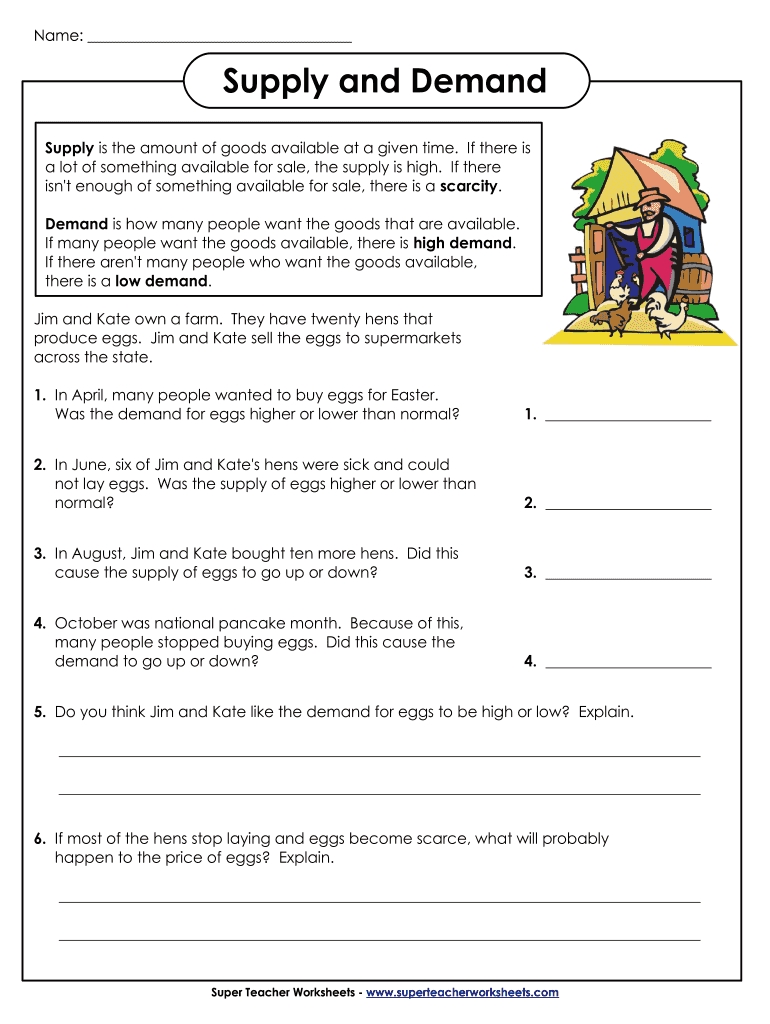 Demand and Supply Worksheet Answers