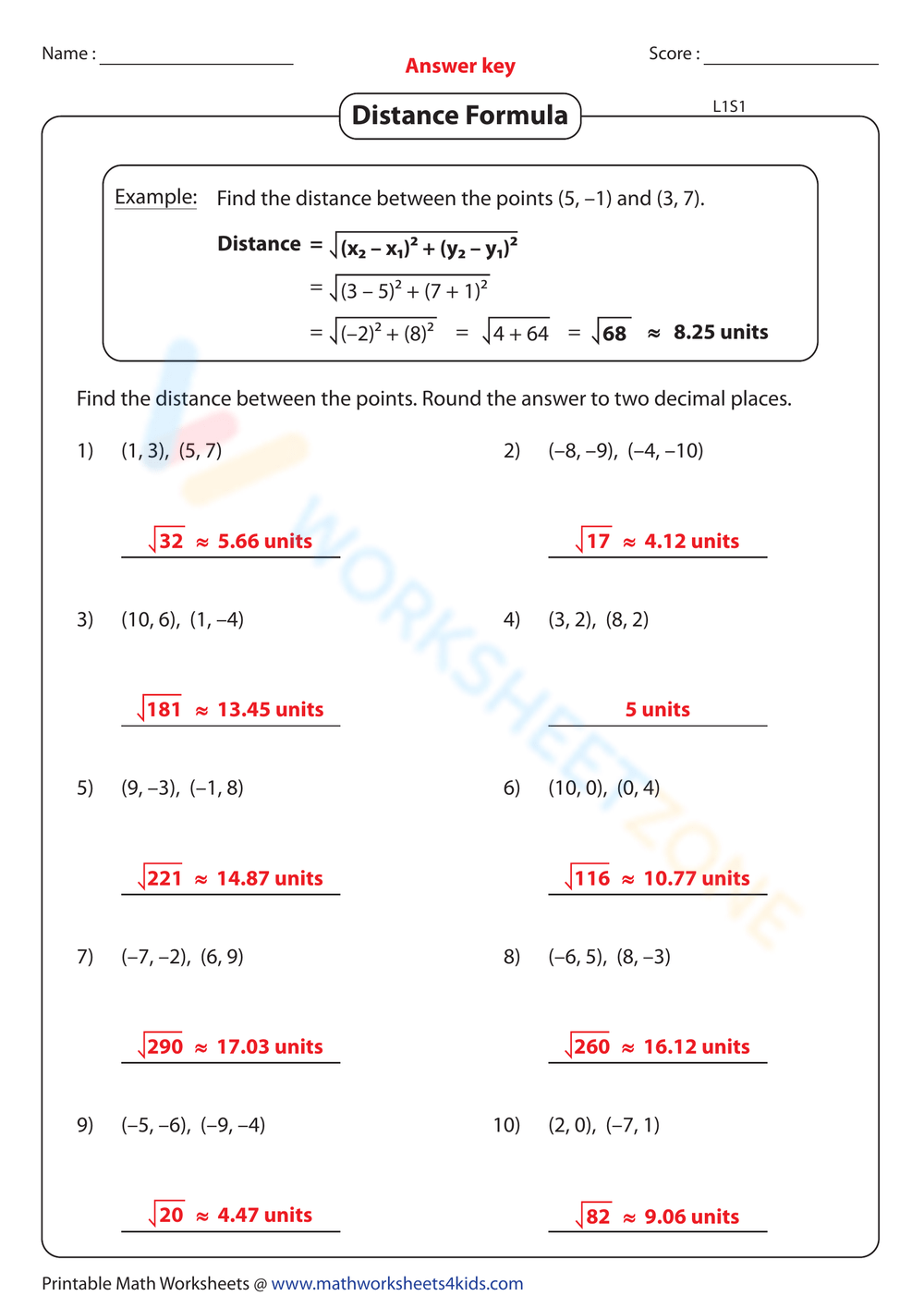 Distance Formula Tutorial Practice Problems And Other Goodies Worksheets Library