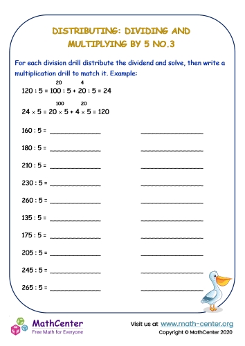 Distributing Dividing And Multiplying By 5 Worksheet No 3