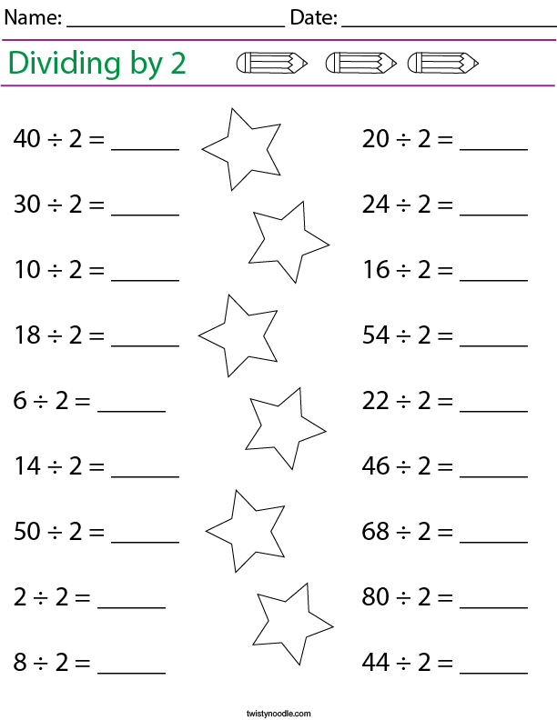 Dividing by 2 Made Easy with Fun Worksheets