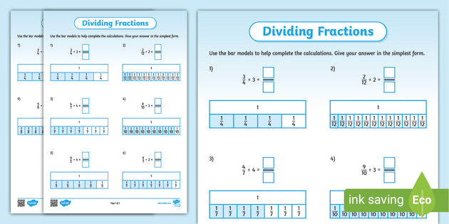 Dividing Fractions Made Easy Worksheet