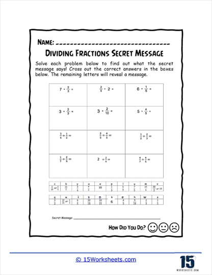 Dividing Fractions Worksheets Made Easy