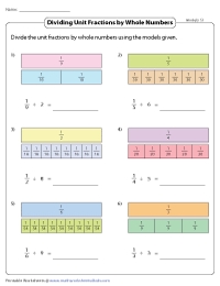 Divide with Ease: Whole Numbers by Fractions Worksheet