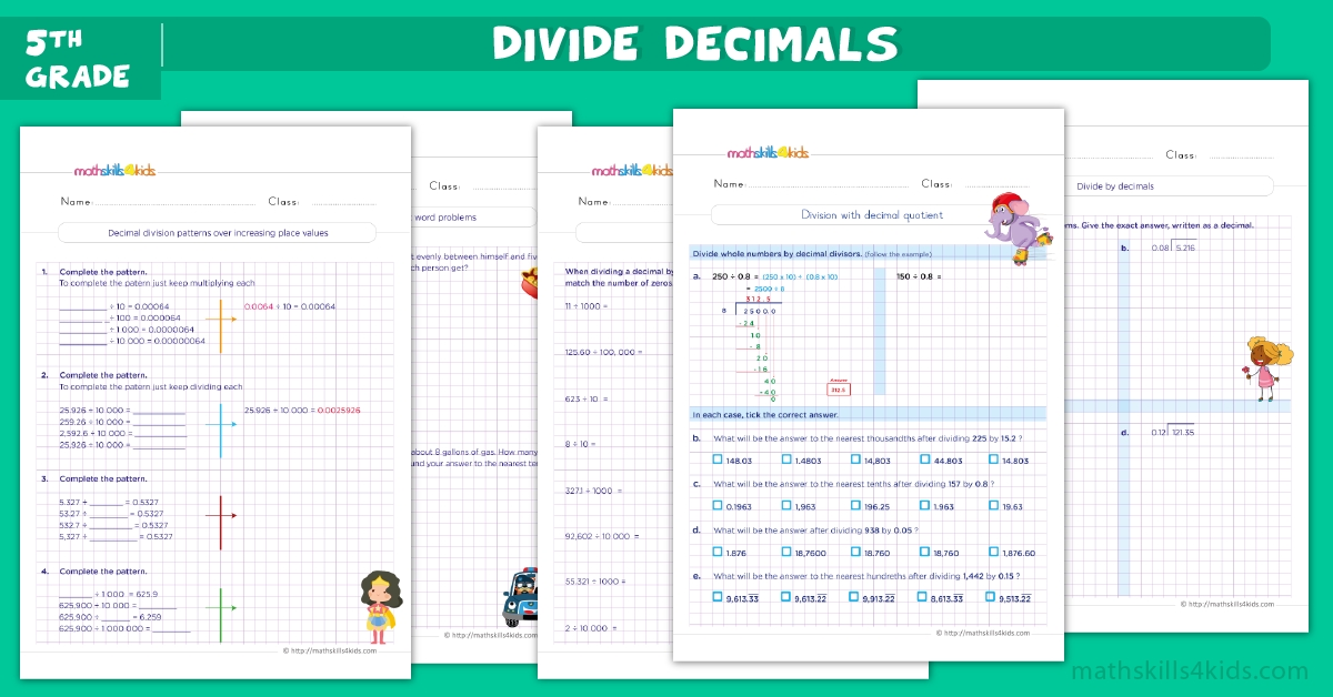 Dividing with Decimals Made Easy Worksheet