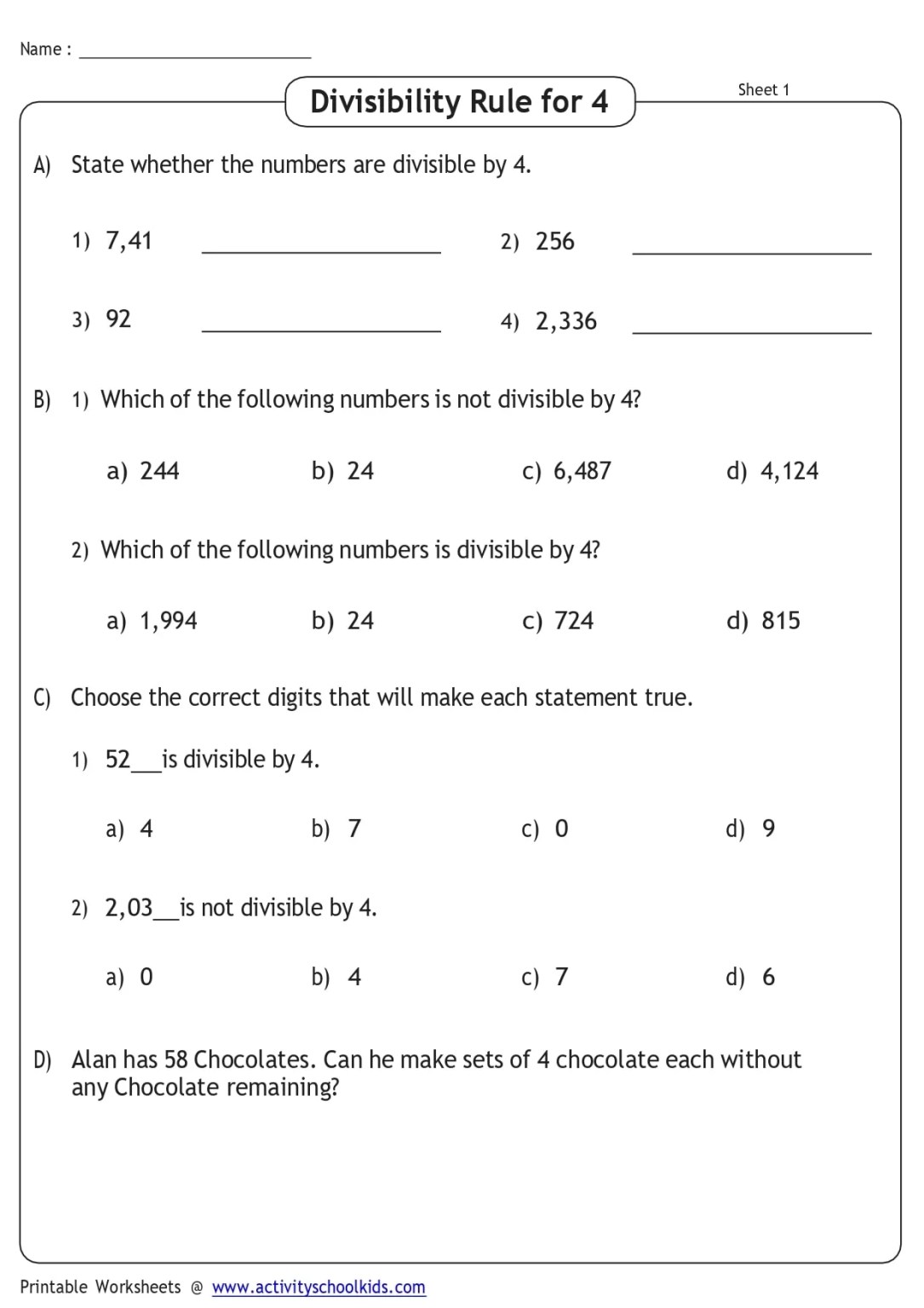 Mastering Divisibility Rules with Worksheets