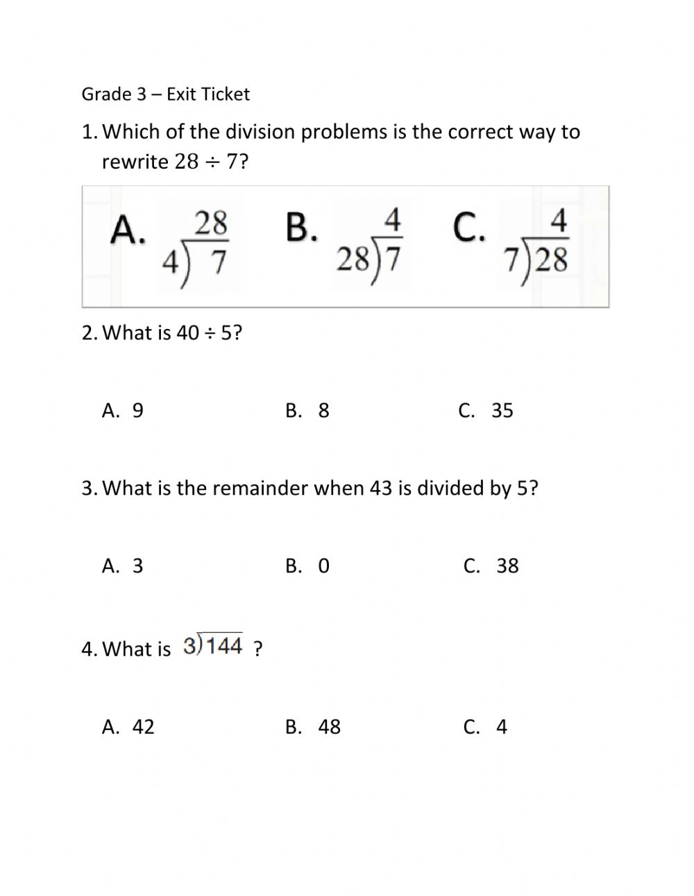 6 Ways to Master Division Review Worksheets