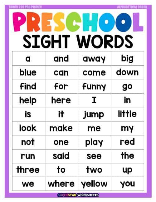 Dolch Sight Words Grade 1