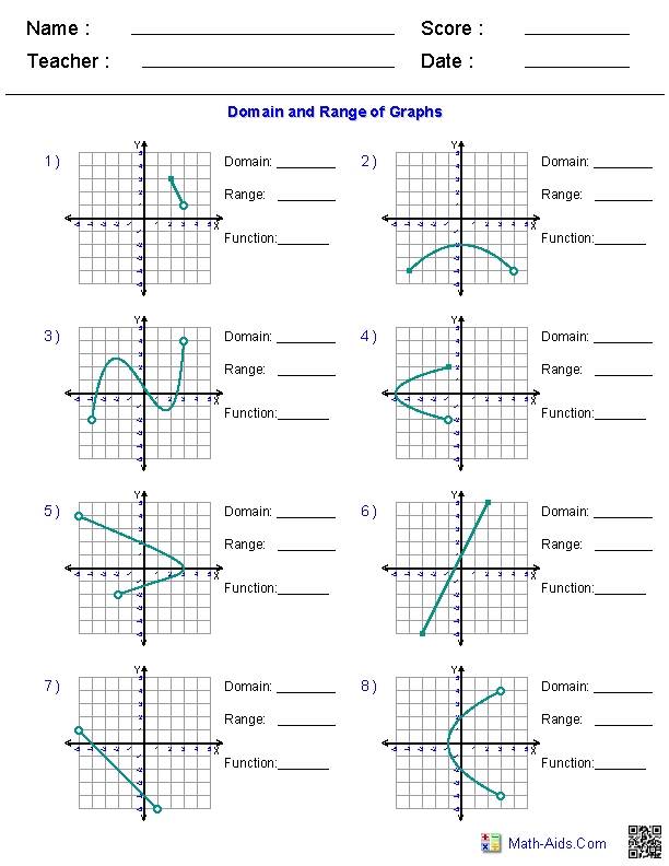 Domain and Range Graph Worksheet Guide