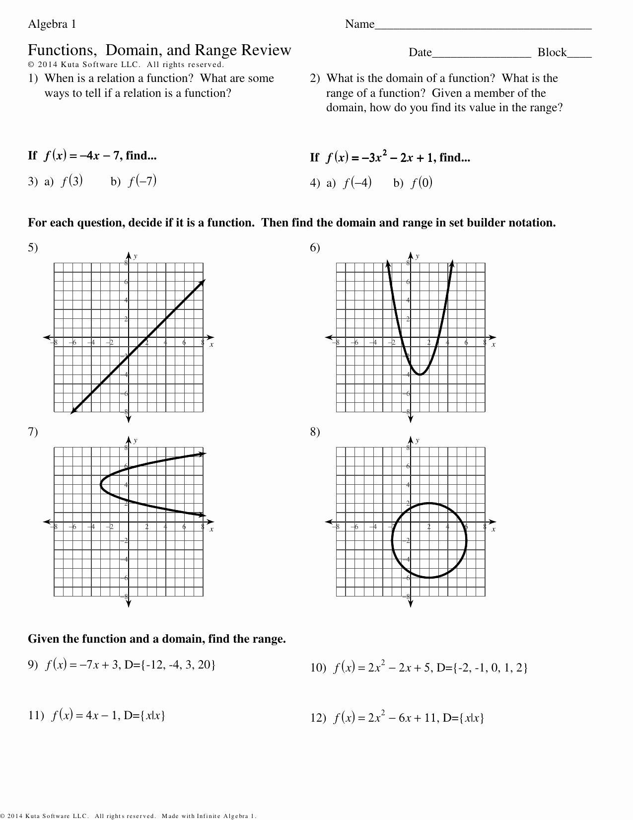 Domain And Range Practice Worksheet Domain And Range Worksheet 1 Promotiontablecovers In 2021