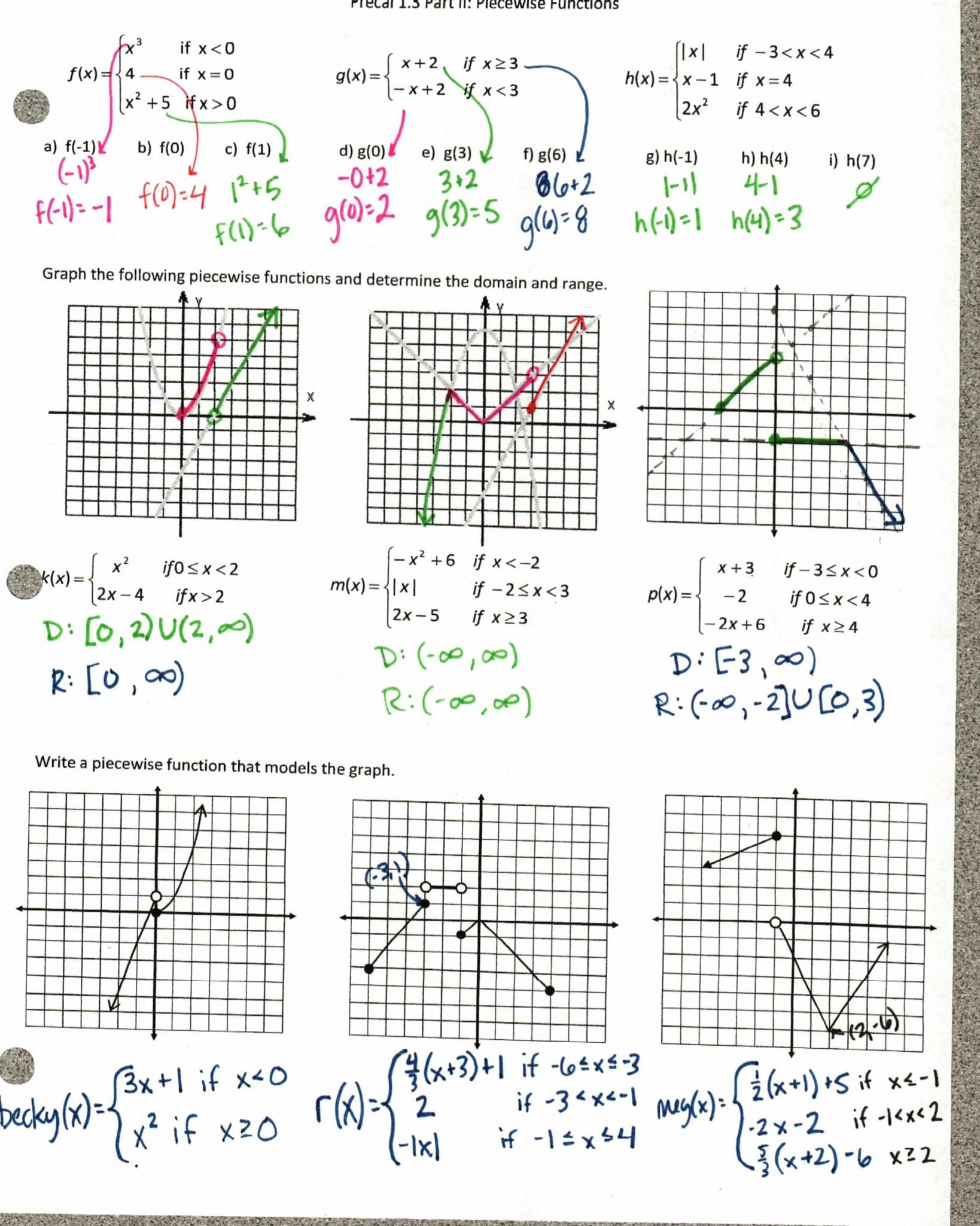 Domain and Range Worksheet for Algebra 1 Success