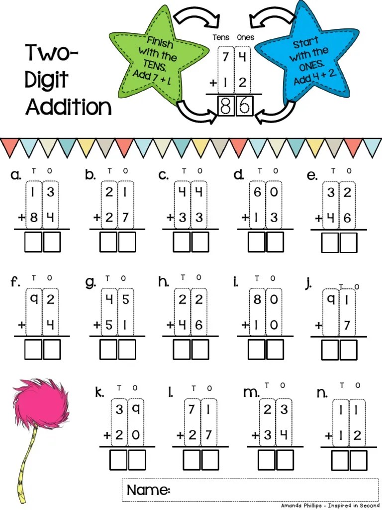 Double Addition Worksheets Free