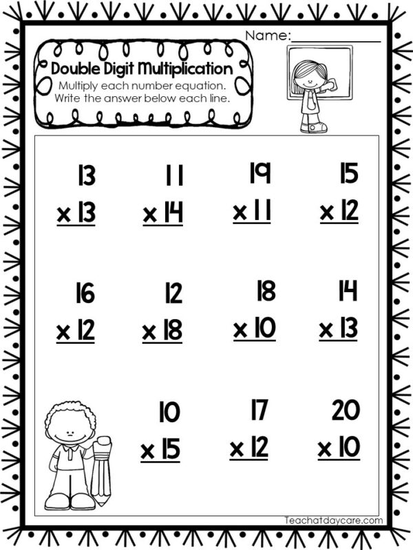 Double Digit Multiplication Worksheets 4Th Grade