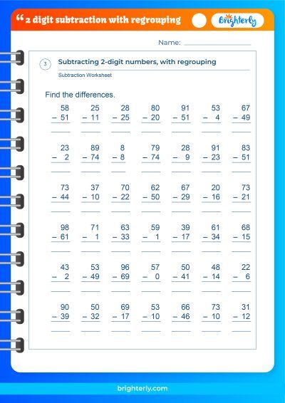 Double Digit Subtraction Worksheets Made Easy