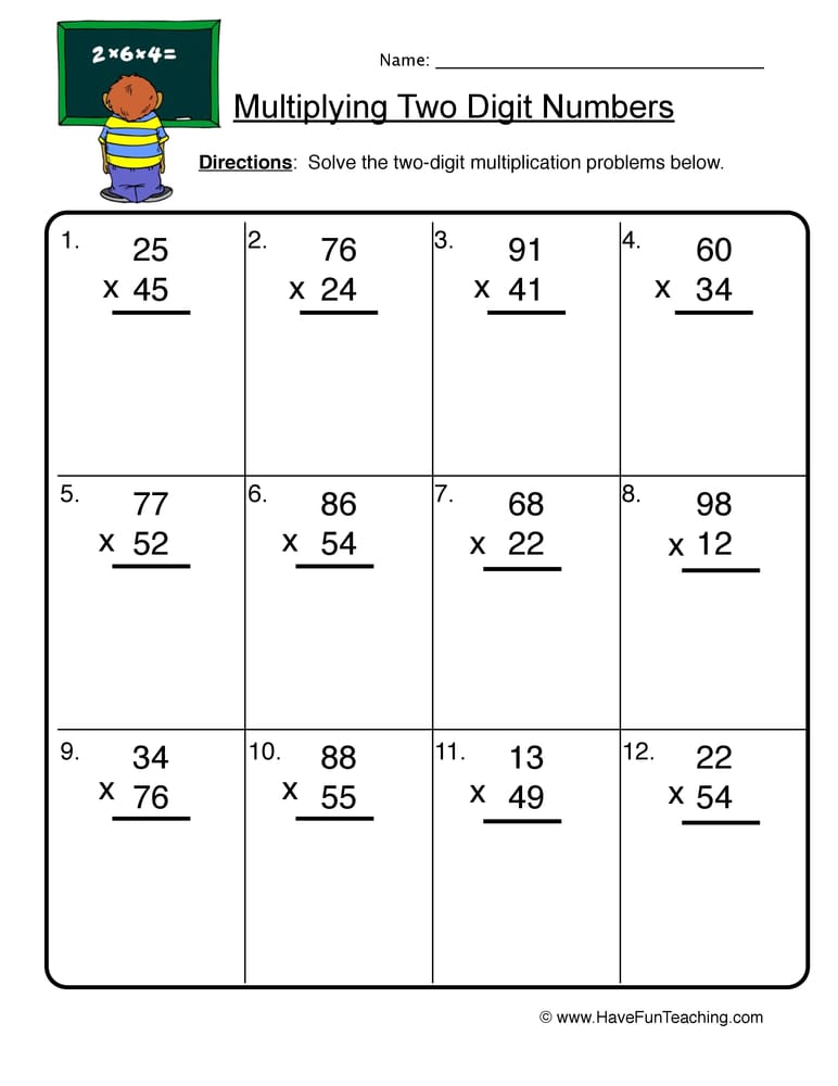 Double Digit Multiplication Worksheets for Practice Made Easy