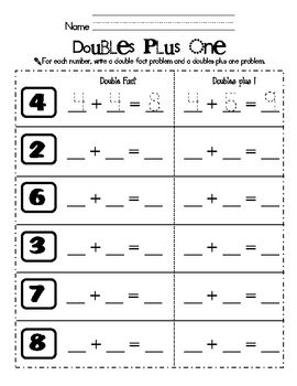 Doubles Plus One Worksheets Answers