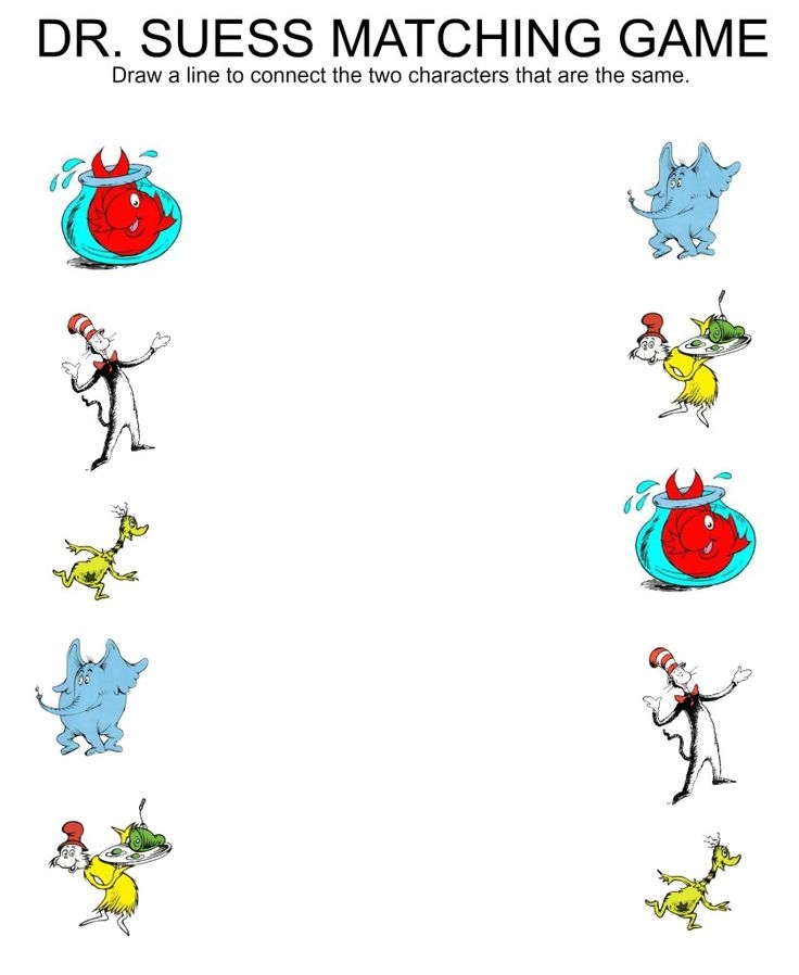 Dr Seuss Worksheets Free for Kids Learning Fun